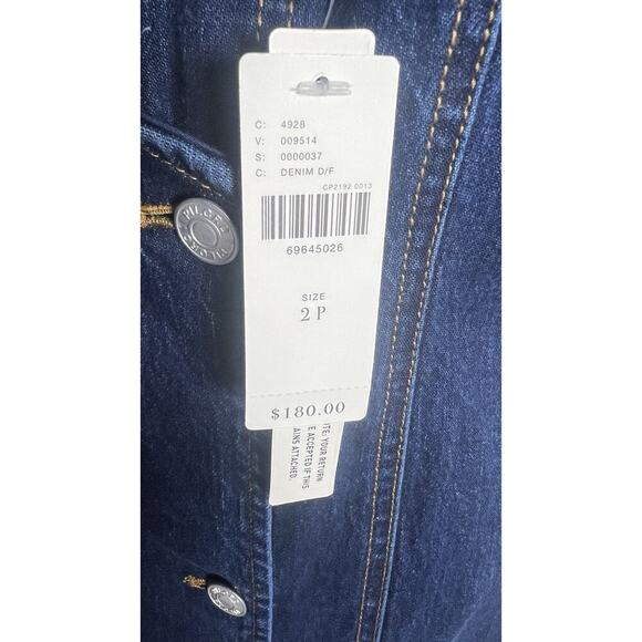 Anthropologie X Pilcro Petite 2 Denim V-Neck Button Up Stretchy MIDI Dress NEW - Picture 9 of 13